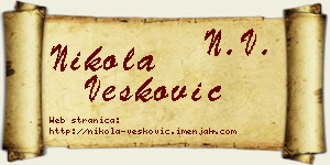 Nikola Vesković vizit kartica